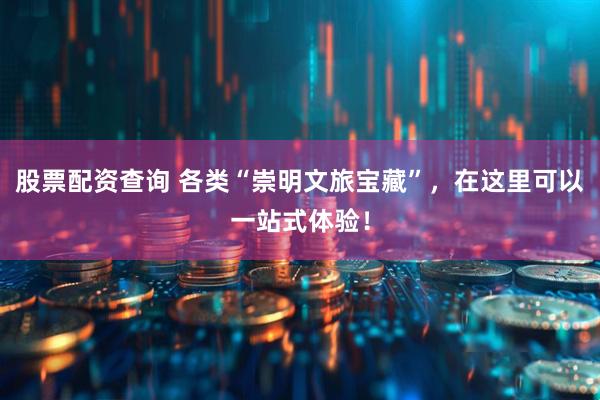 股票配资查询 各类“崇明文旅宝藏”，在这里可以一站式体验！