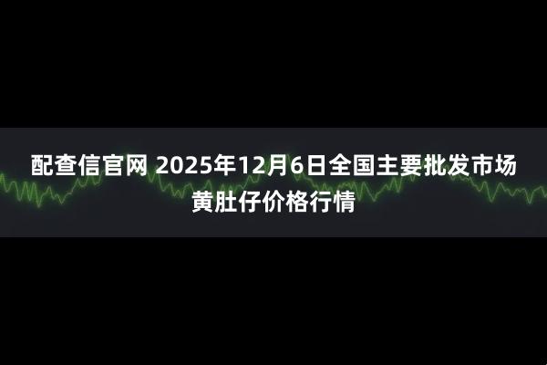 配查信官网 2025年12月6日全国主要批发市场黄肚仔价格行情