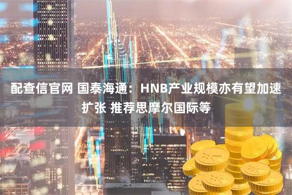 配查信官网 国泰海通：HNB产业规模亦有望加速扩张 推荐思摩尔国际等